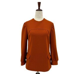 Vintage Nardis Of Dallas In Milliken Womens XS Top Burnt Orange Double Knit